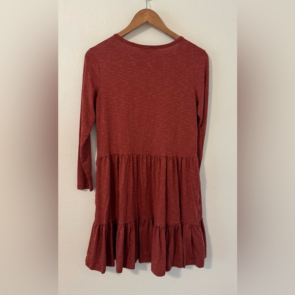 Toad&Co Marley Tiered Long-Sleeve Short Dress Soft Marled Boho Size XS - Picture 3 of 11